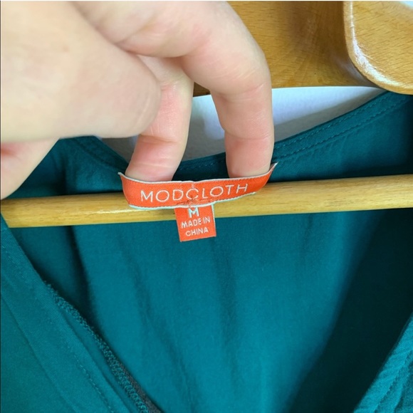 🌵ModCloth motivating ways button up top teal m - Picture 4 of 6